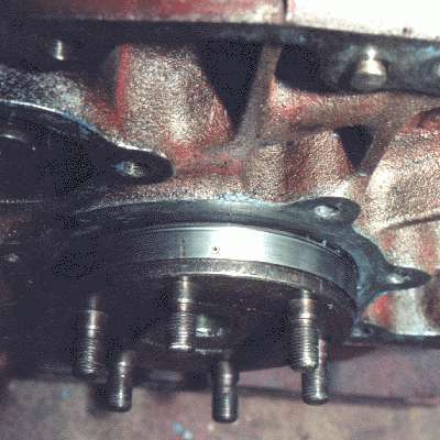 Slip ring and crankshaft installed in block