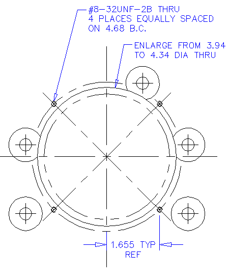 Rear plate machining drawing