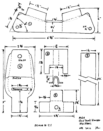 Fuel tank hanger strap parts