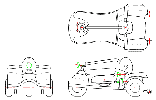 Folded scooter