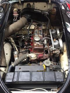 MGA police car engine bay